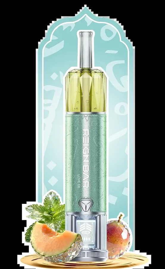 REIGN BAR Amber 70K — 70,000-puff disposable vape with see-through diamond tank